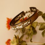 Pulseira Florâme com fita verde liberty em pele verde lima