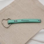 Porta-chaves em pele cosido à mão personalizável