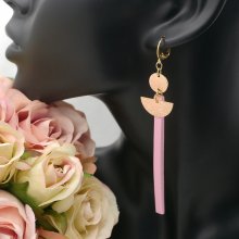 Brinco longo pendurado Solo Pele cor-de-rosa ou cor à escolha