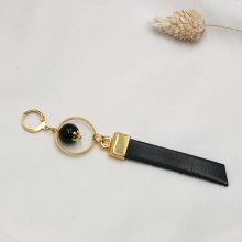Brinco longo pendente Solo em pele dourada Preto ou cor à escolha