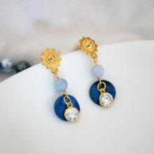 Brincos da coleção "Les nacrées" Azul