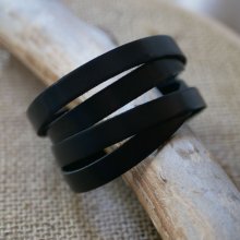 Pulseira de couro para homem com 4 braceletes, personalizável com gravação