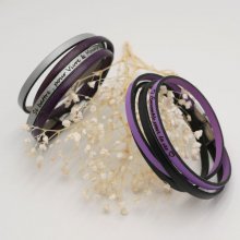 Pulseira dupla de couro em duo para ser personalizada por gravação