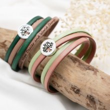 Árvore da pulseira da vida em pele dupla personalizada através de gravura