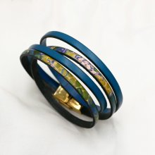 Pulseira de couro com impressão impressionista para personalizar