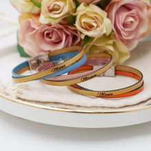 Pulseira dupla em pele cruzada personalizada para rapariga ou mulher 