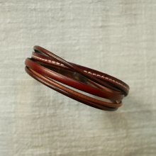 Pulseira de punho em pele castanha para homem