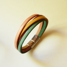 Pulseira de punho para mulher em 4 peles de cor pastel