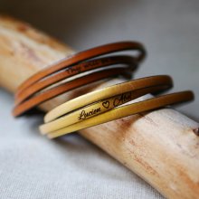 Pulseira personalizada de couro de 3 voltas para mulheres