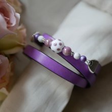 Bracelete de couro e pérolas tripla volta para personalizar 