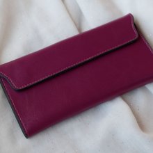 Carteira de couro roxo para personalizar
