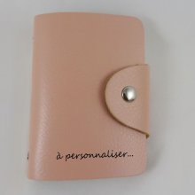Porta-cartões em pele de pêssego