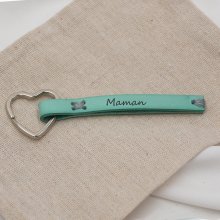 Porta-chaves em pele cosido à mão personalizável